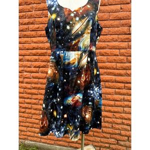 Modcloth Galaxy Print Midi Dress - Multicolor